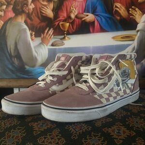 Pink Checkered High-Top Vans